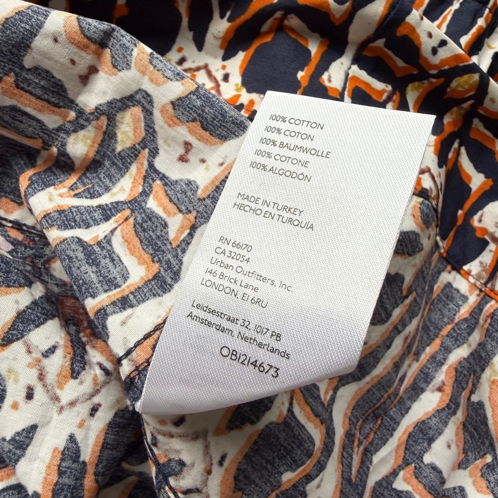 Anthropologie Somerset Maxi Dress Navy Orange Geometric Print Size M - Picture 10 of 10